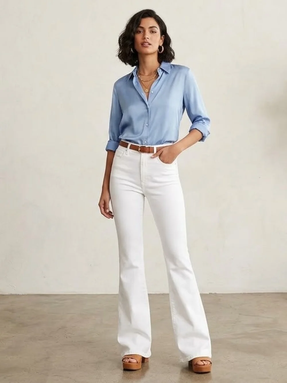 J Brand White High-Rise Flare Jeans - Picture 1 of 5